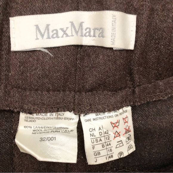 MaxMara Gorgeous Vintage 80s Cocoa Wool High Waisted Tapered Pants 12 EPC - Picture 8 of 9